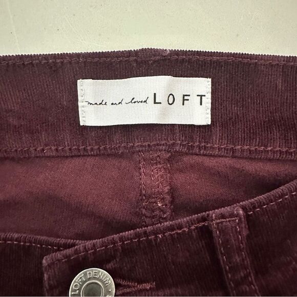 Loft eggplant color skinny corduroy size 25/0 - Picture 2 of 6
